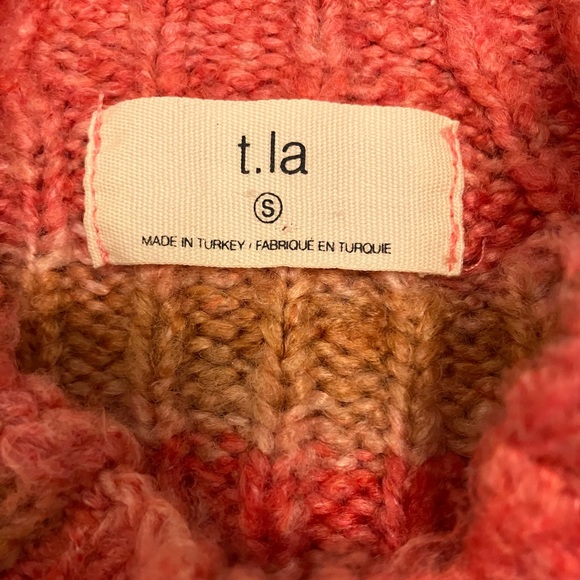 t.la by ANTHROPOLIGIE:size S, horizontal striped: brown, muted peach, red/orange - Picture 6 of 6